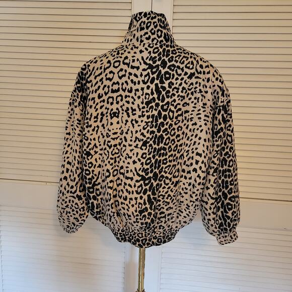 FUDA International Silk Zip-Up Jacket Size Small Y2K Leopard Print - Picture 2 of 6